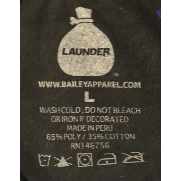 Bailey Apparel Launder TRIPPIN' Large T-Shirt Black All Over Print Trippy Smiley - Picture 5 of 7